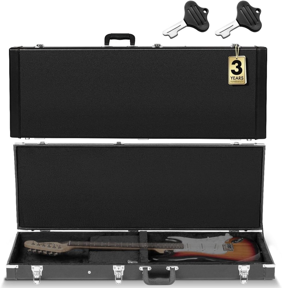 Electric Guitar Hard Shell Case - Portable Square Hardshell for Standard Elec...