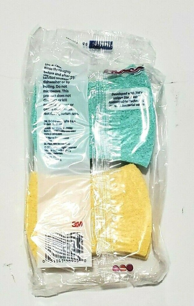 OCELO Sponge Basic Odor Resistant Super Absorbent Scrub 8 Pack