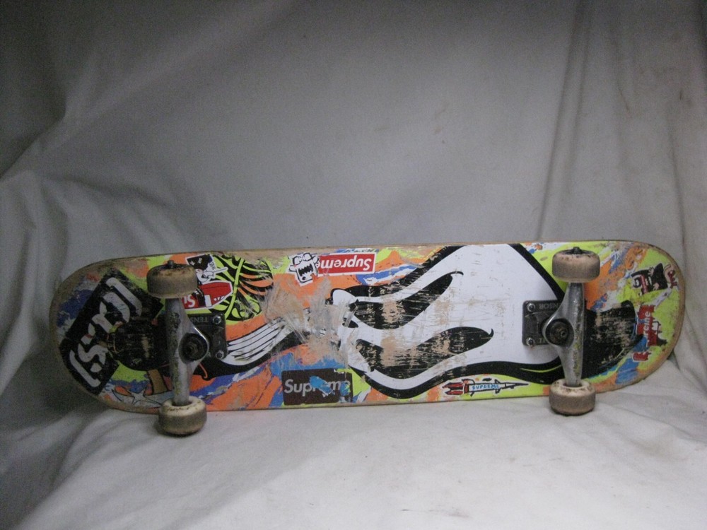 pre-owned skateboard Tensor trucks Psychedelic wheels Blind grim reaper deck