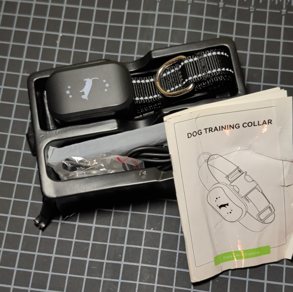 Dog Training Collar Kit with Receiver and Strap, Black open box new