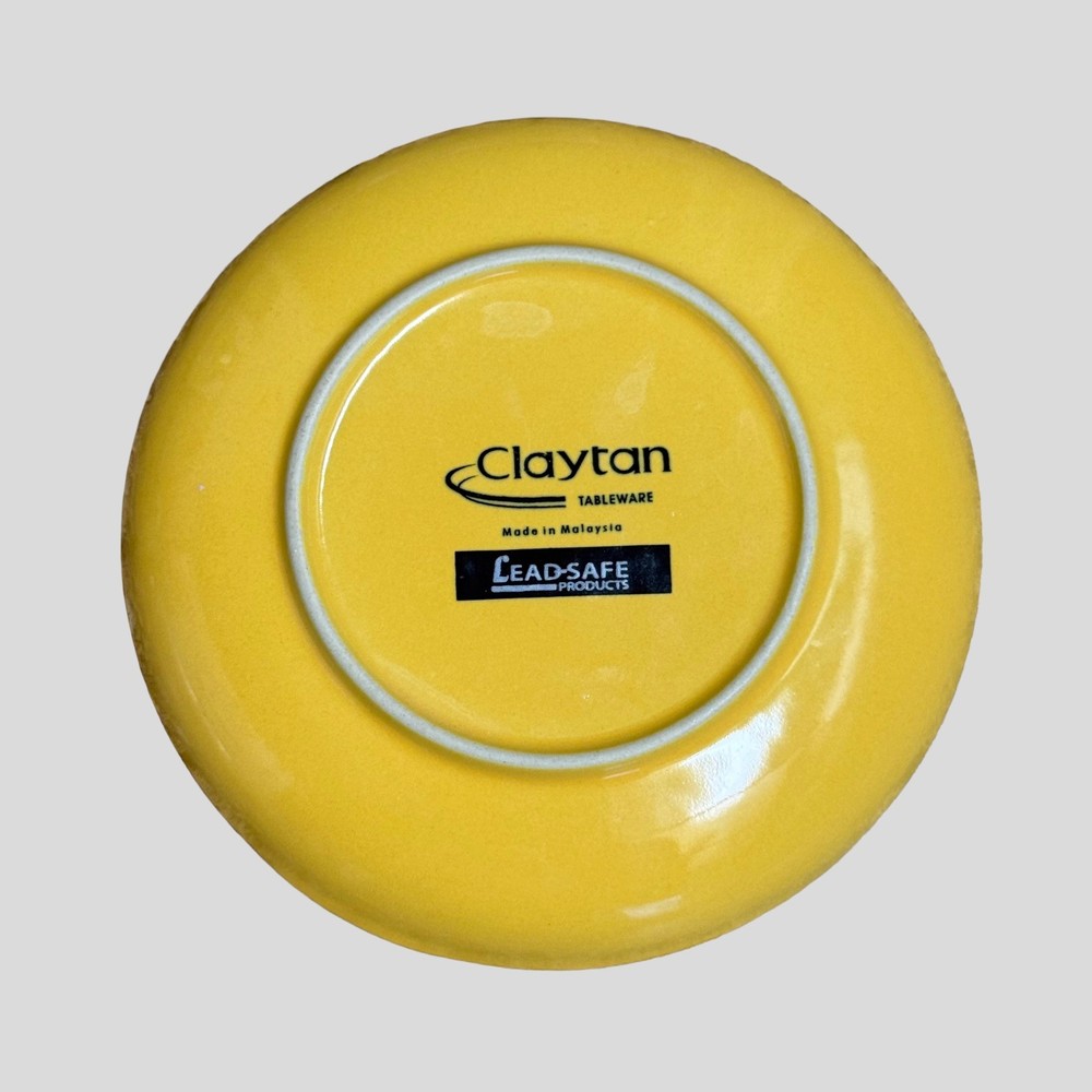 CLAYTAN Tableware Garlic & Ginger Grater Plate – 5” Ceramic, Yellow
