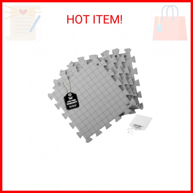 Mr. Pen- Interlocking Blocking Mats, 12”x12”, 4 Pack, Blocking Mats for Knitting