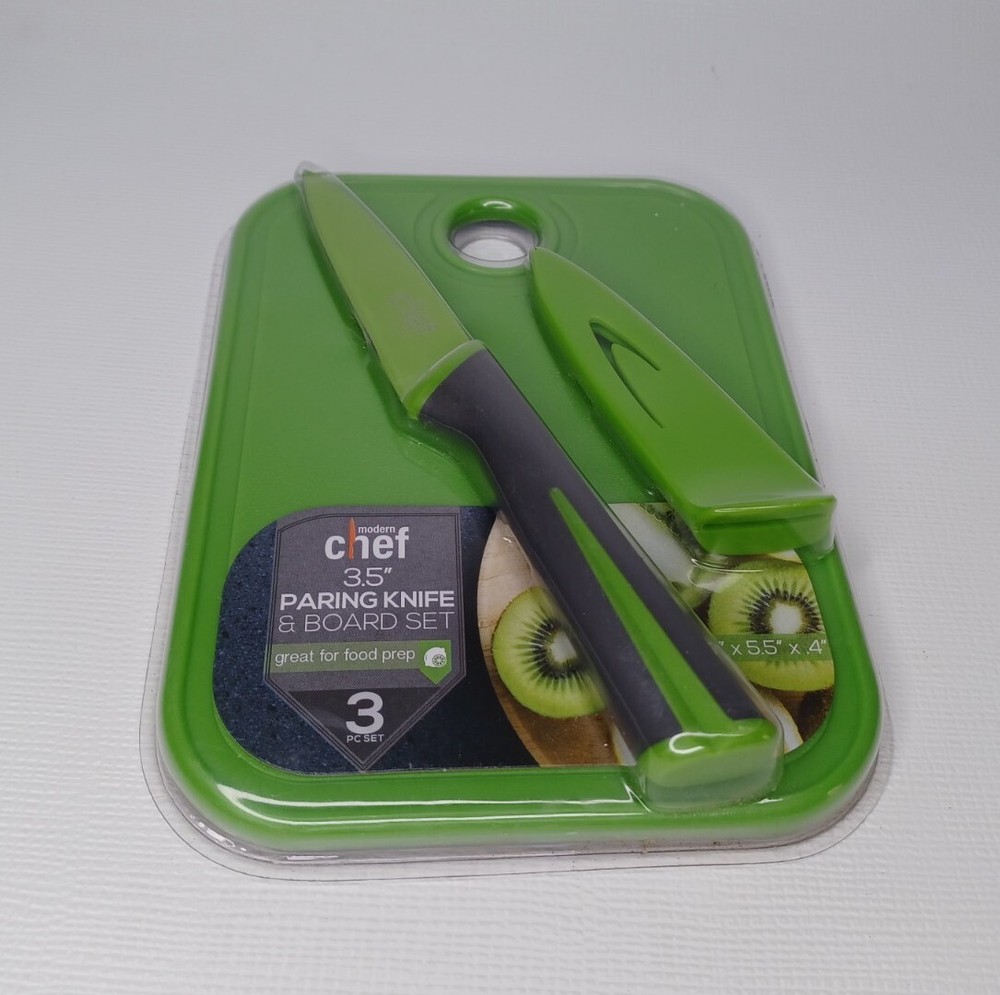 Modern Chef 3.5" Paring Knife & Board 3 Piece Set