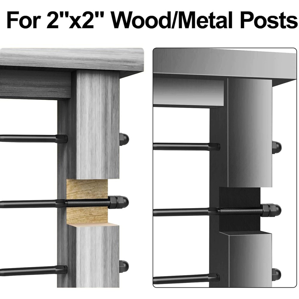 50 Pack Black Cable Railing Swage Threaded Stud Tension End Fitting Terminal1/8"