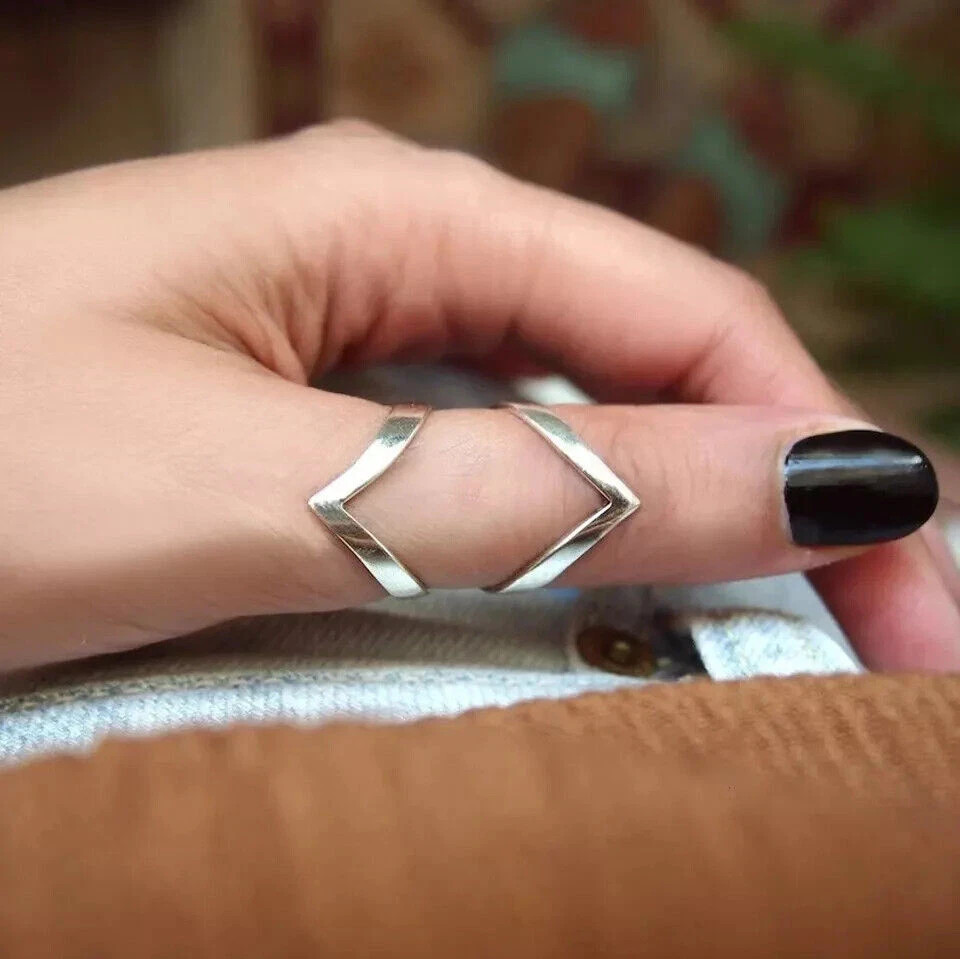Chevron Ring Solid 925 Sterling Silver Band Statement Handmade Ring All Size