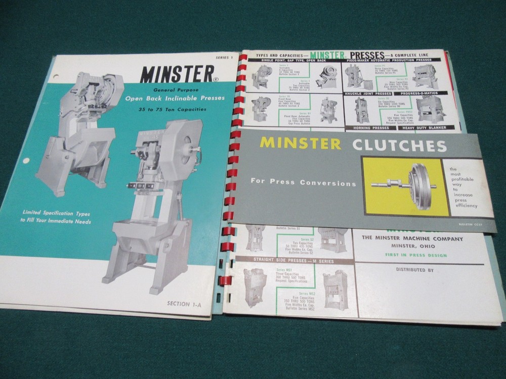 Minster Presses Machine Tool Catalogs - Booklets