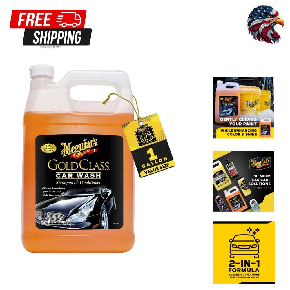 Biodegradable Gold Class Car Wash - 1 Gal, One-Step Clean & Shine Solution