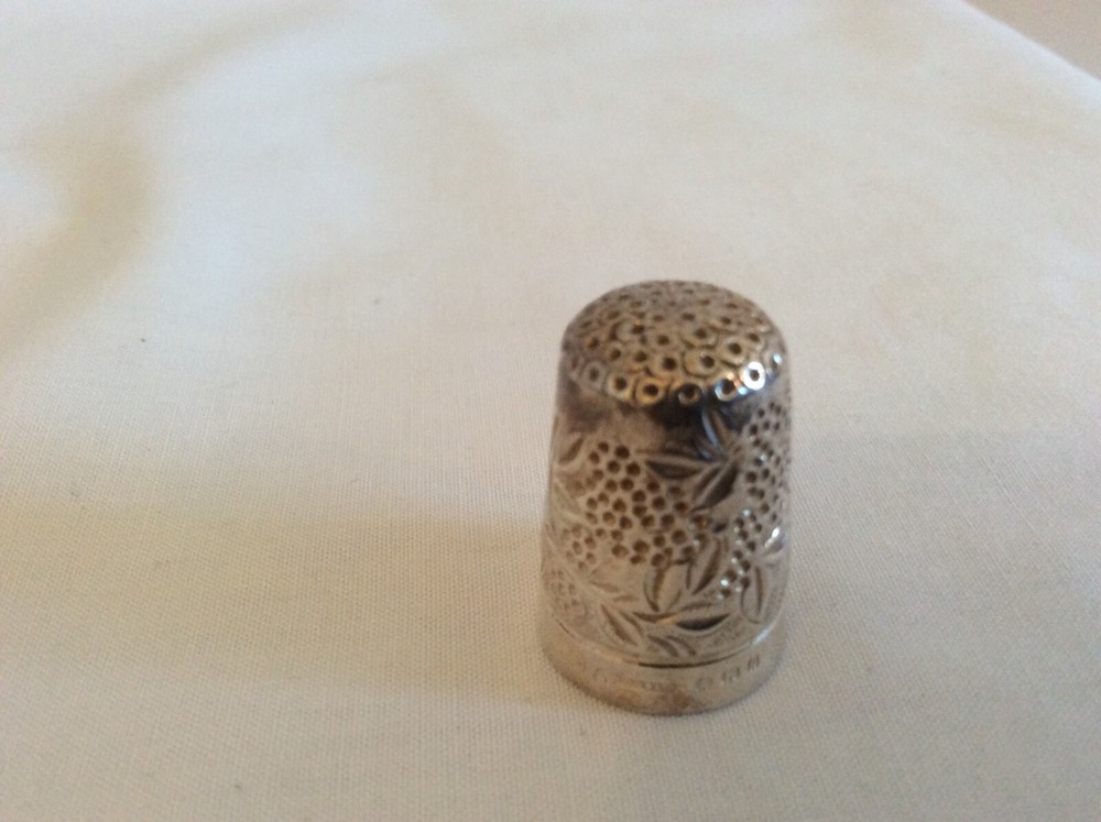 Antique Silver Engraved Thimble - Birmingham 1900