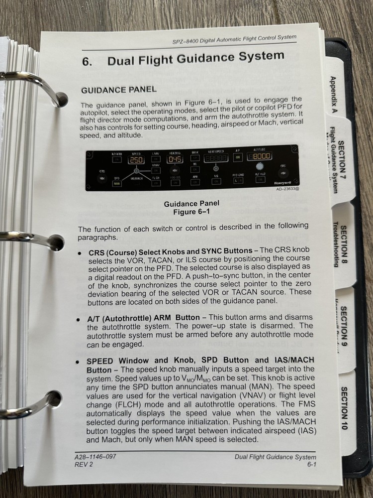 Gulfstream IV SPZ-8400 Digital Automatic Flight Control System Pilots Manual
