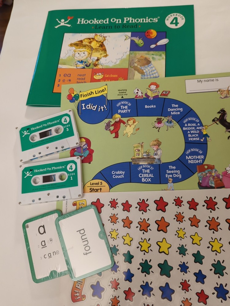 Hooked on Phonics Learn to Read Level 4 Replacement Green Workbook ,Stickers