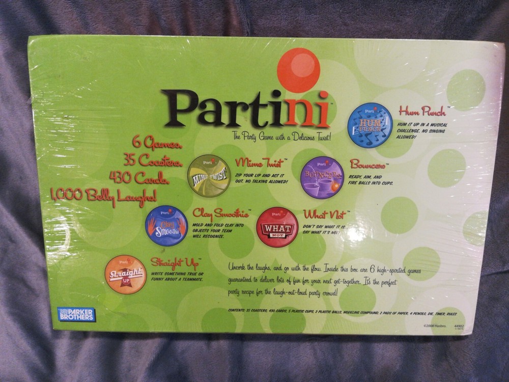 Partini Board Game. Complete. Outer box is reshrinkwrapped.