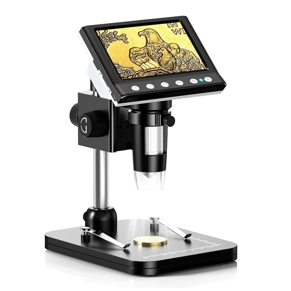 Hayve 4.3'' IPS Coin Microscope, 1000X Magnification Digital Microscope for