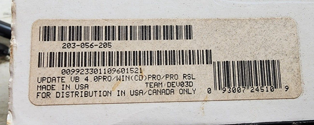 Microsoft Visual Basic Pro Professional Edition 4.0 PC Windows 95 NT 3.1