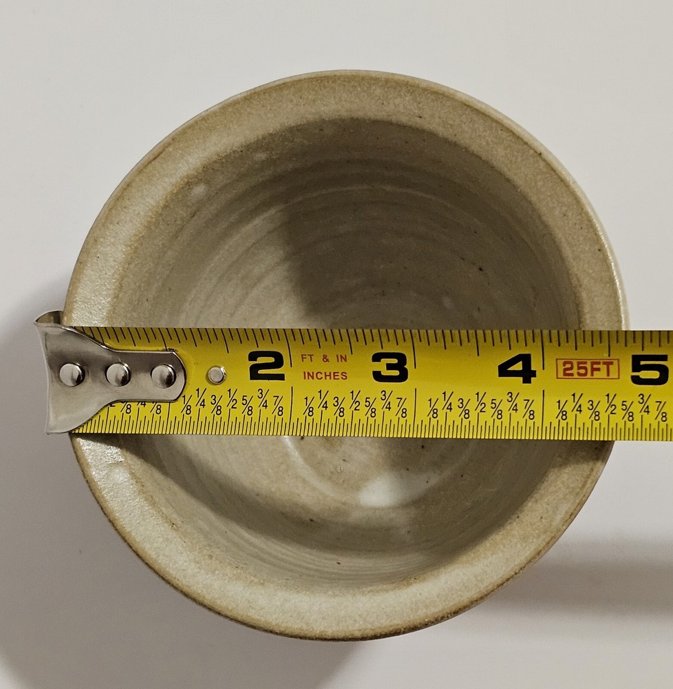 Small Stoneware Pottery Planter Multicolor Signed About 3" High 4.5" Wide
