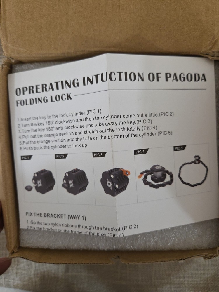 Pagoda Fold Combination Folding Bike Lock