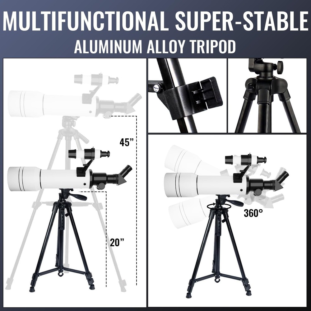 Telescope, 70mm Aperture Portable Refractor Telescopes for Astronomy Beginner...