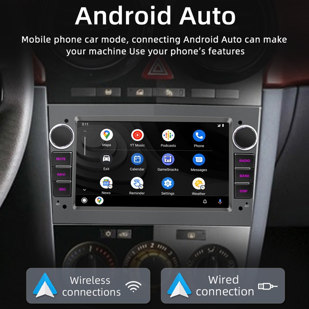 CarPlay Android Auto Android 15 4+64G 7"Screen For Opel Combo 2000,2004-2010