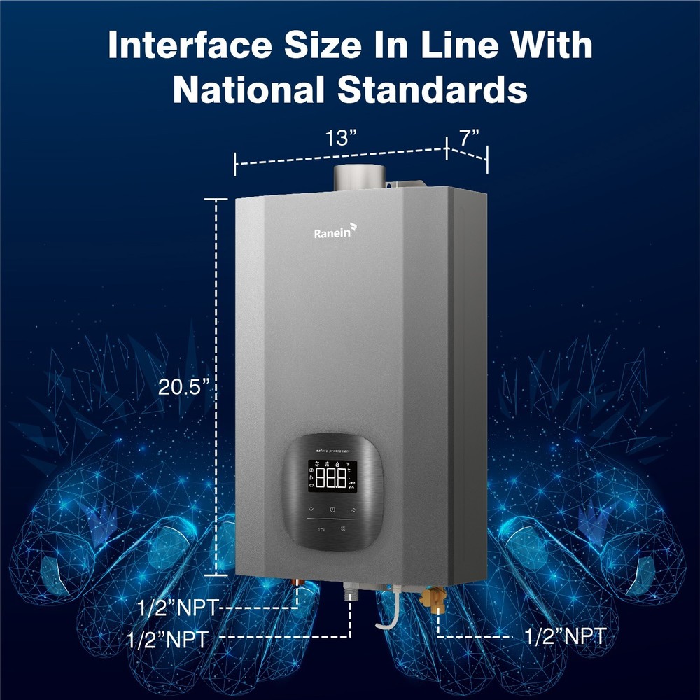 Natural Gas Tankless Water Heater with Vent Pipe Indoor Max4.3GPM 100000BTU Used