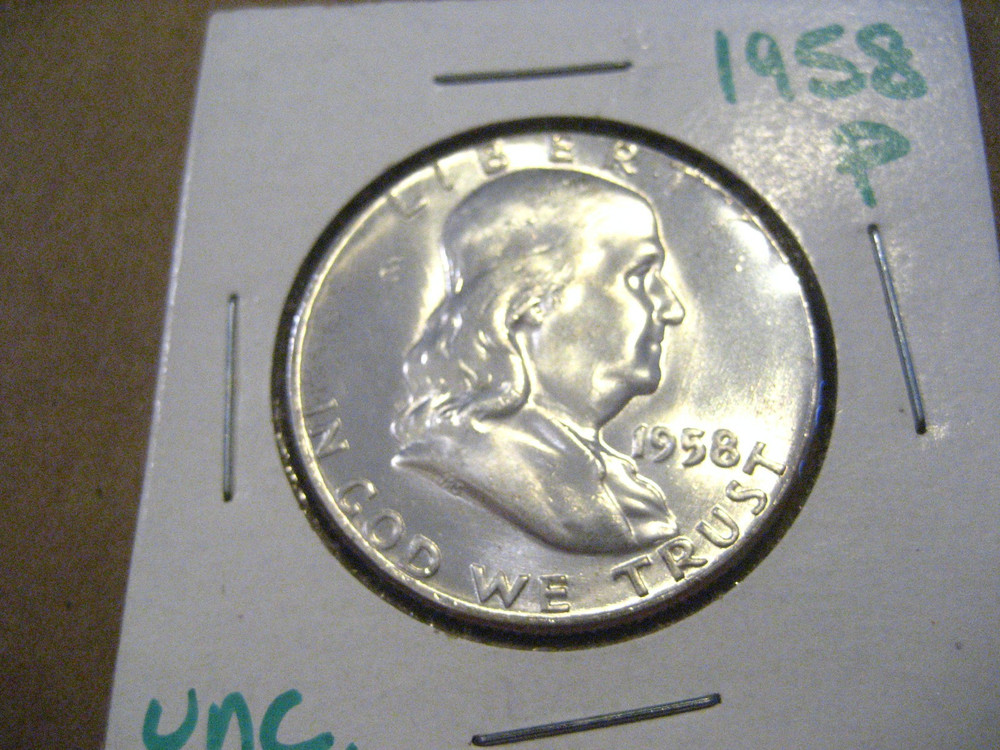 1958 Franklin Half Dollar Silver, FBL Uncirculated