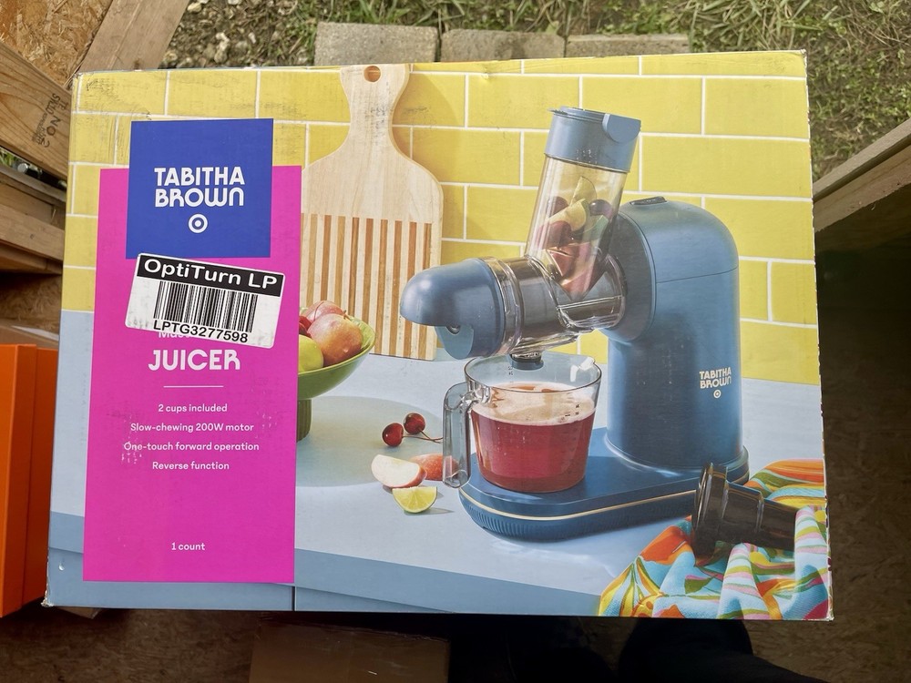 Electric Masticating Juicer Dark Teal Blue - Tabitha Brown New Opened Box