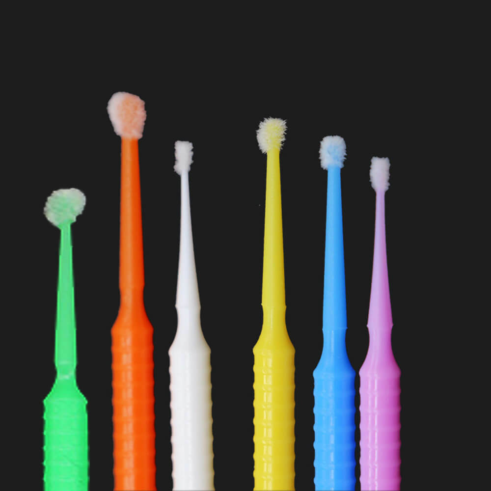 Disposable Micro Applicator Brush, 100pcs - Superfine, Bendable, White