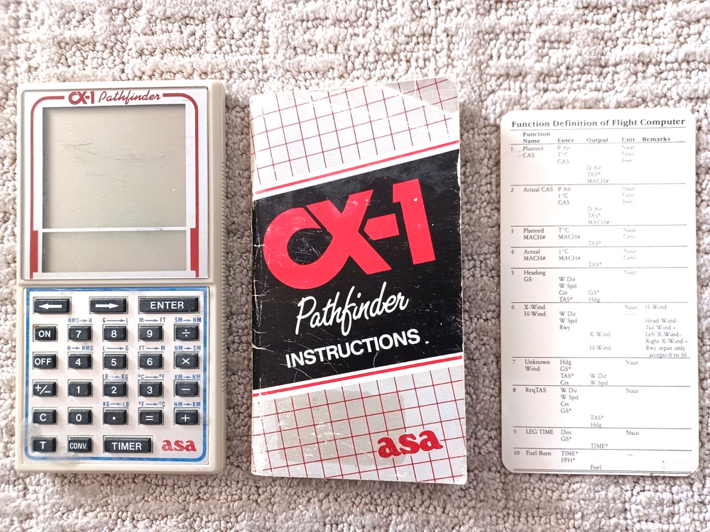 ASA CX-1 Pathfinder Electronic Flight Computer Calculator TESTED Working VTG