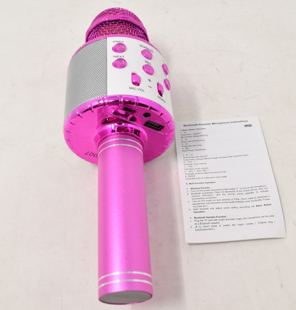 Wireless Bluetooth Karaoke Microphone 3 in 1 Pink