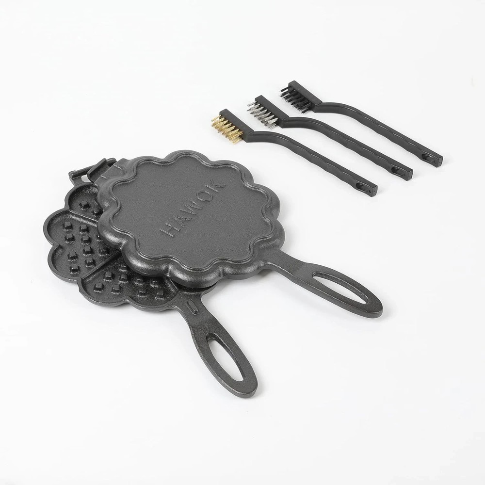 Cast Iron Heart Shaped Waffle Iron Waffle Maker…