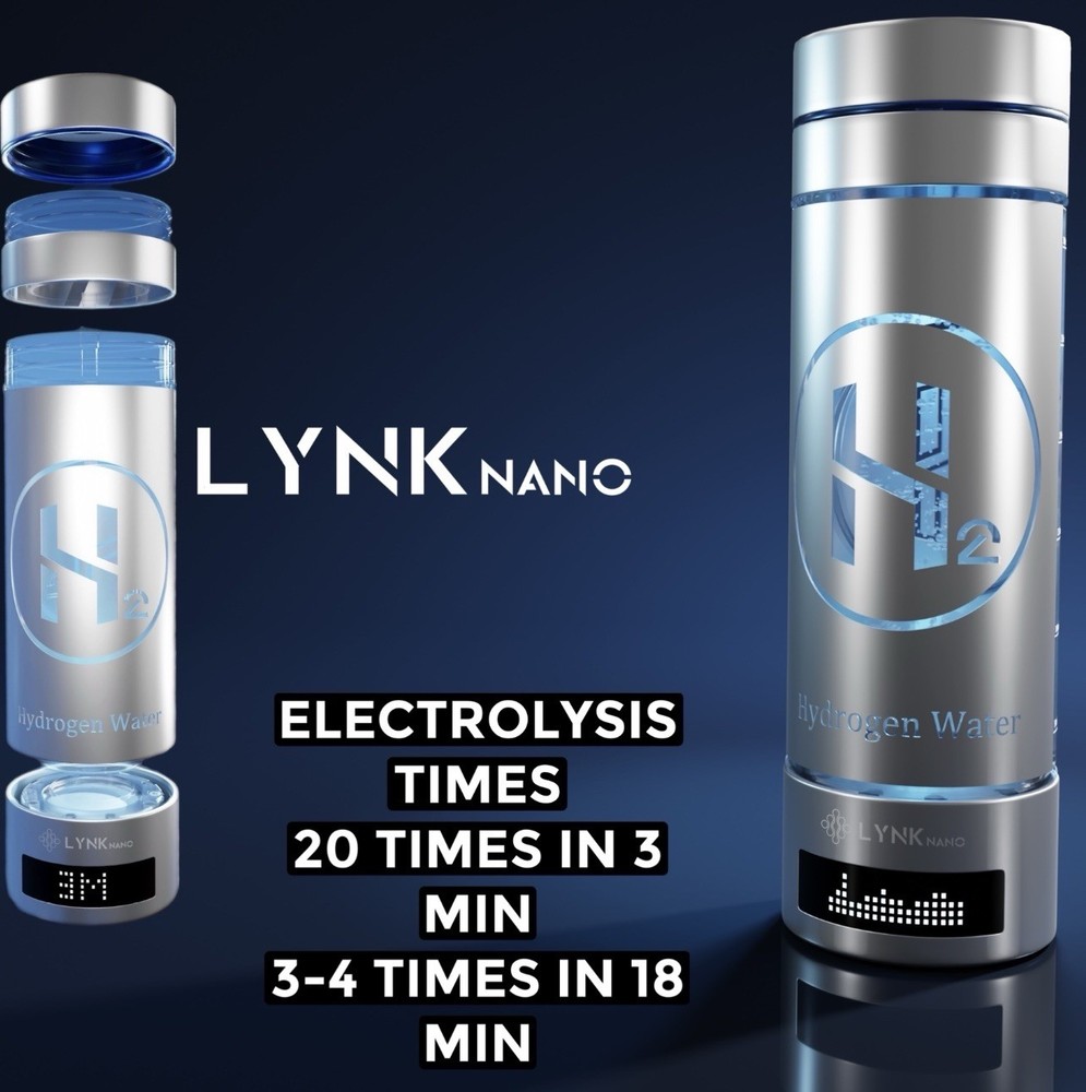 9000ppb Hydrogen H2 Water Bottle PORTABLE & DIGITAL Drink Cup + Inhaler