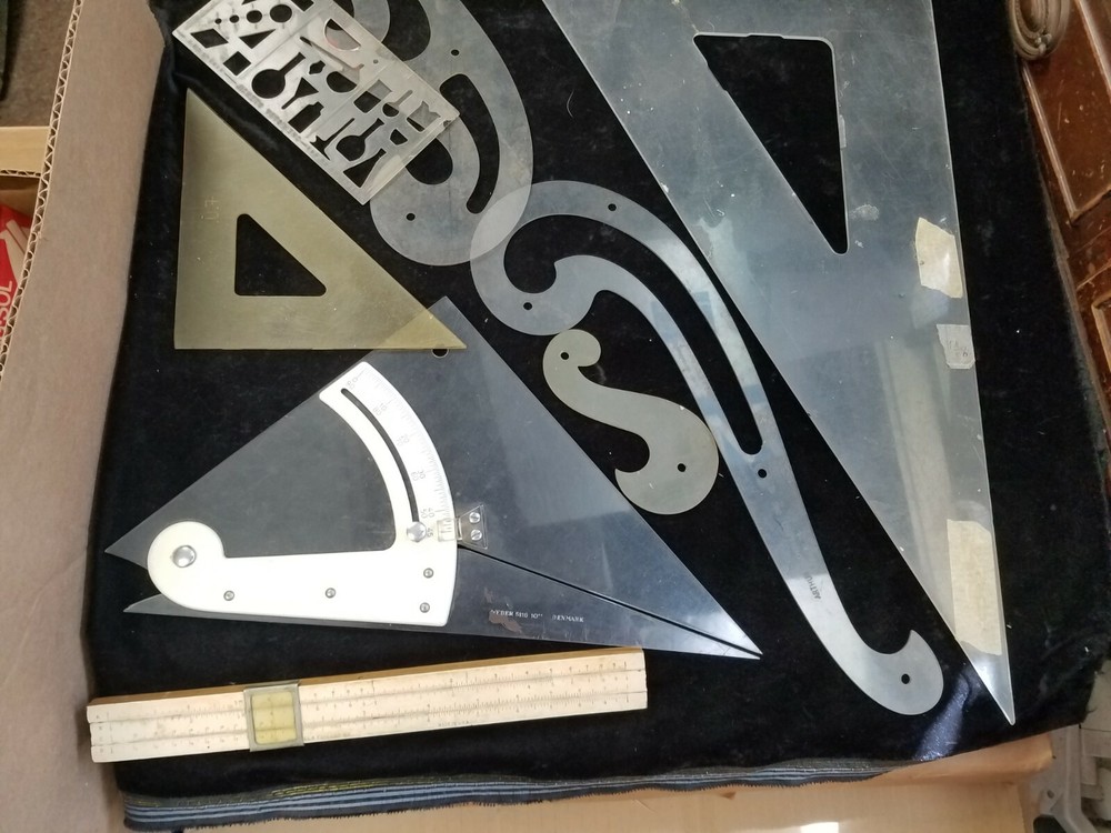 11 Assorted Size Plastic Drawing / Drafting Stencil Tools Lutz Arthur Keuffel