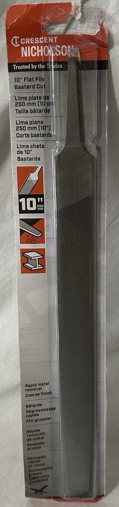 Crescent Nicholson Flat Double Cut Bastard File 10" 21868NN
