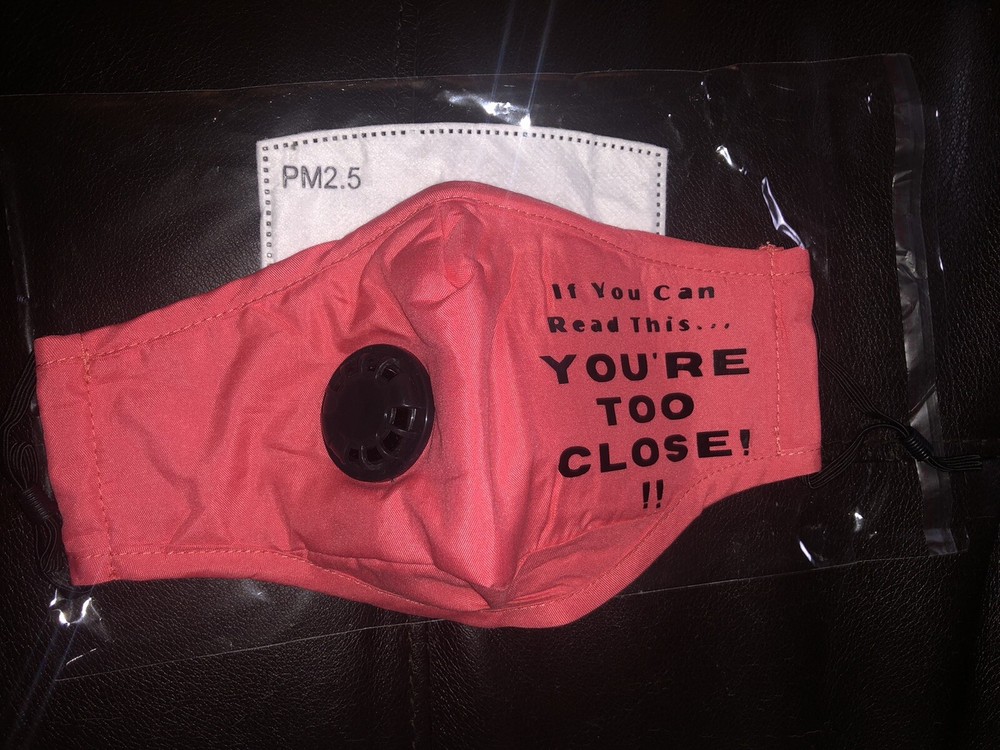 Graphic Peach Face Mask With Two PM2.5 Filter Replacements