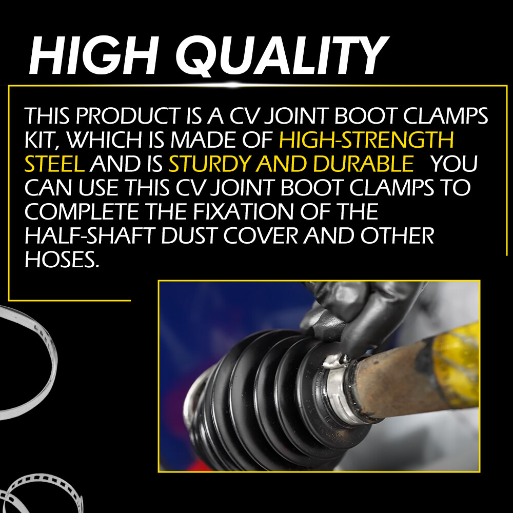 Adjustable Set20 Small & Large Kit Axle CV Joint Boot Crimp Clamps Universal ED
