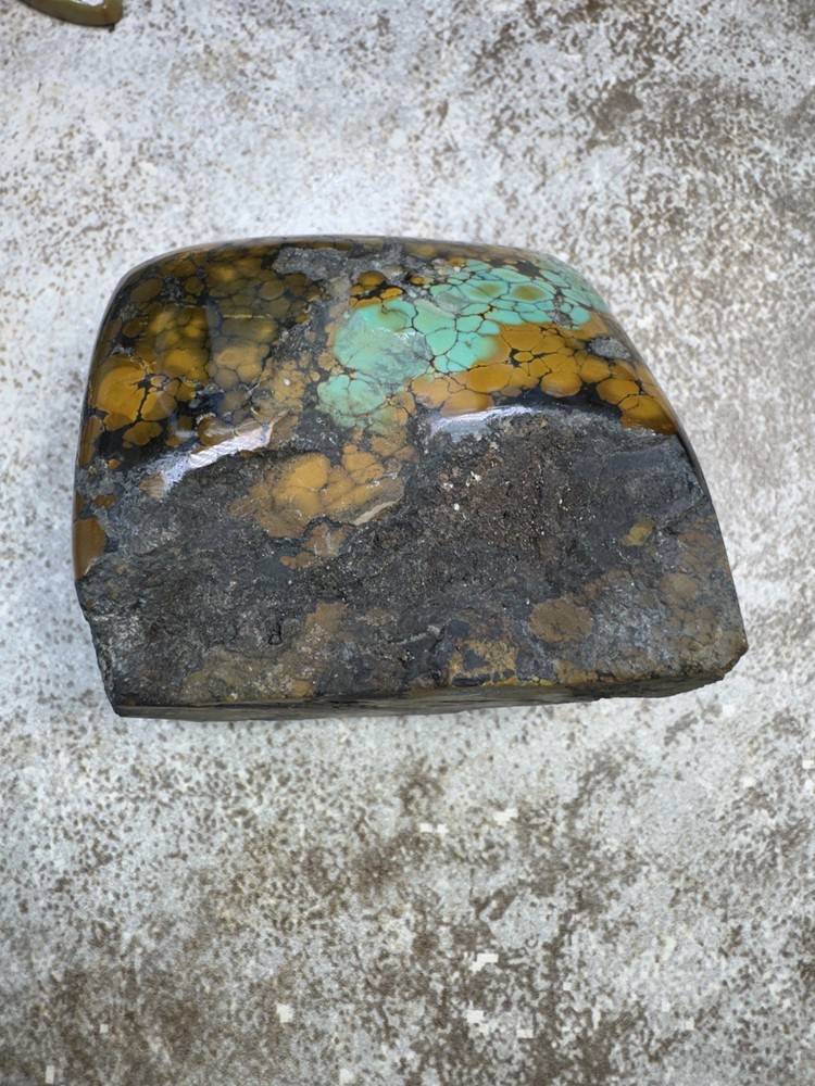 Hubei turquoise stabilized great multi color polychrome solid spiderweb nugget