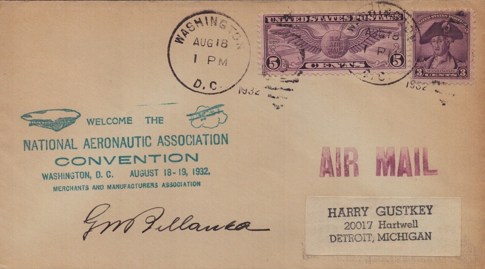 GUISEPPE M. BELLANCA - COMMEMORATIVE ENVELOPE SIGNED