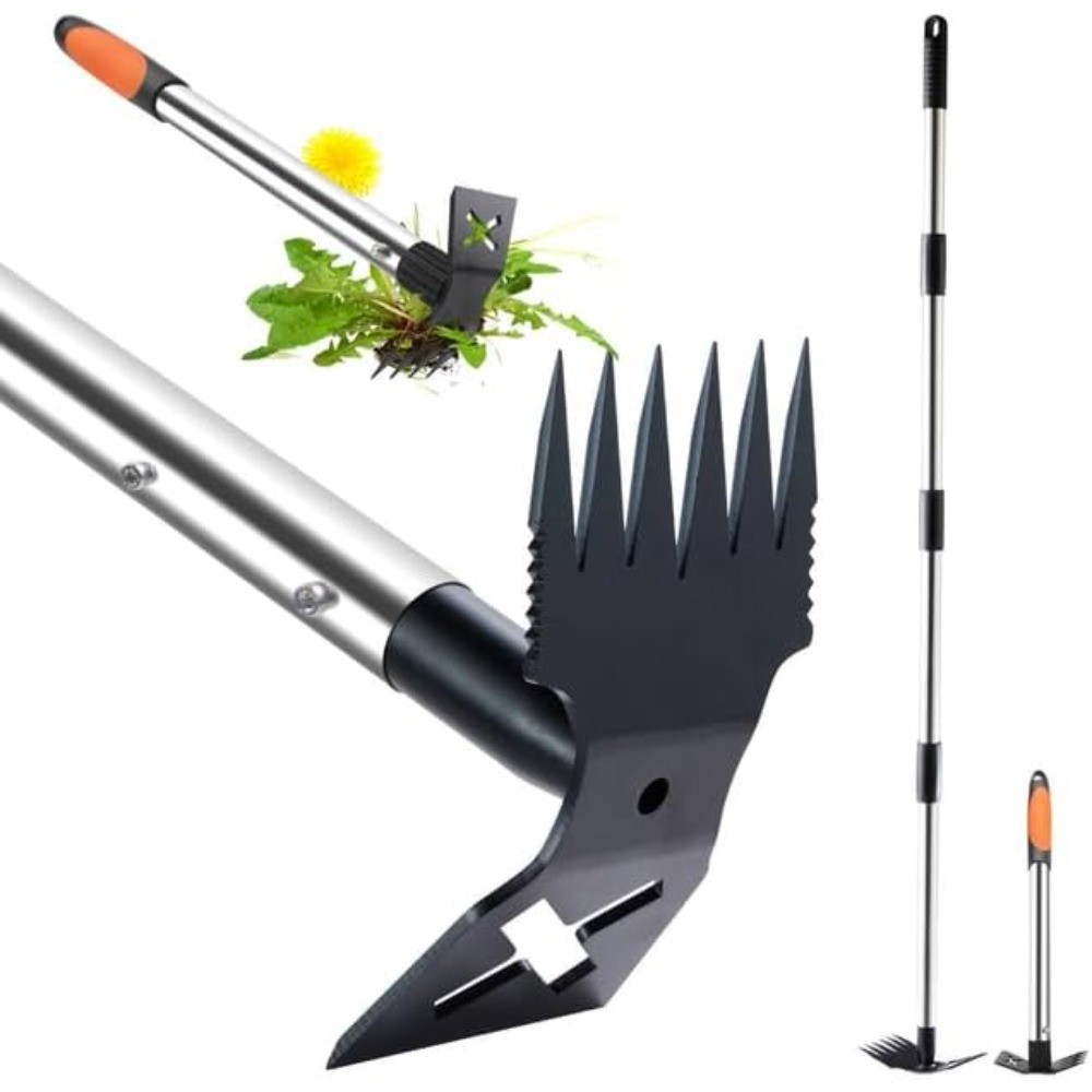 60" Weed Puller Tool Set with Long Handle and 17" Hand Weeding Tools