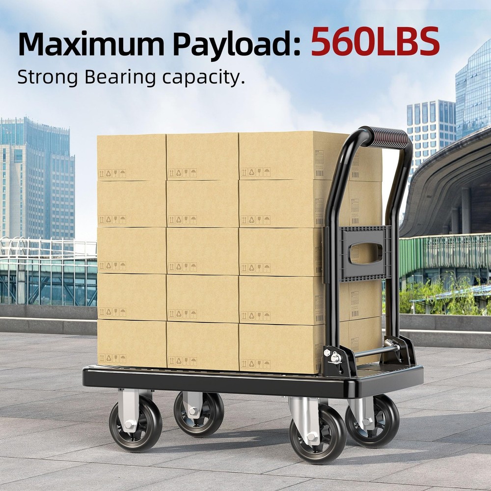 Foldable Push Cart Platform Cart,Moving Platform Hand Truck,Foldable for Easy...