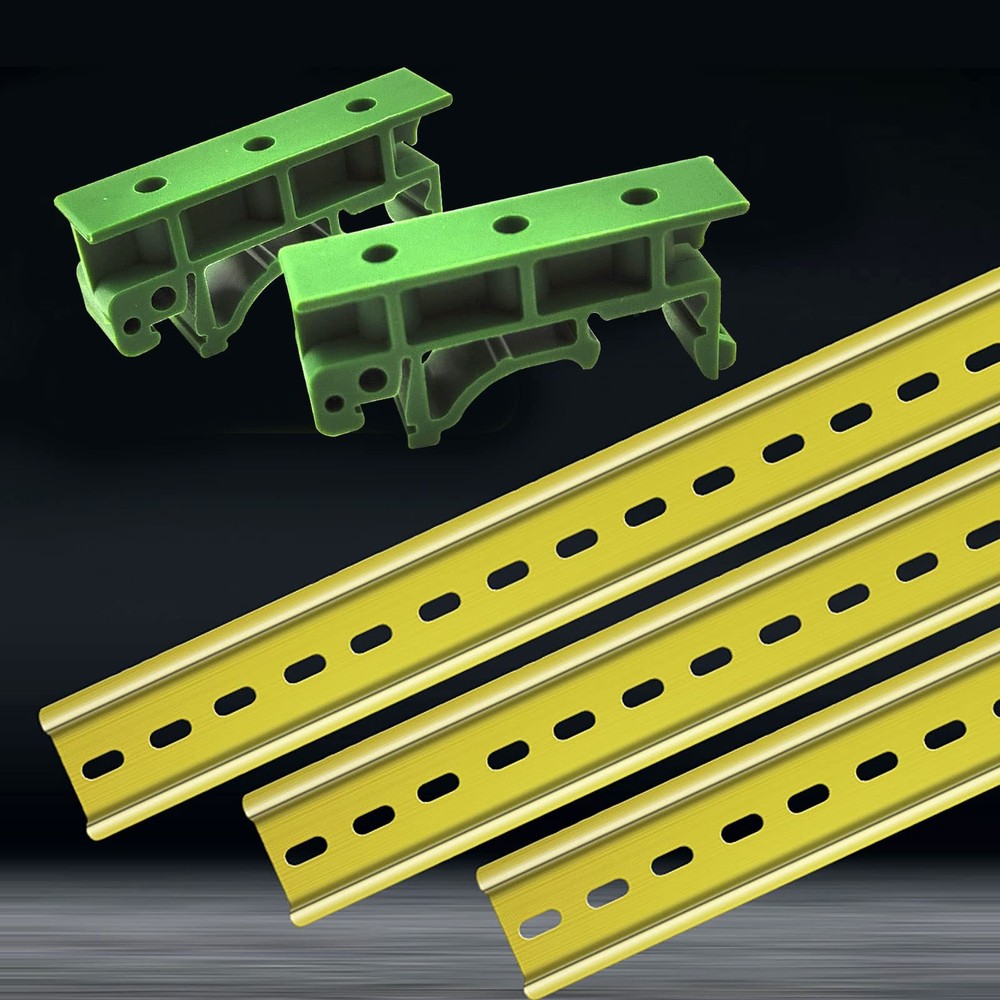 10 Sets 35mm PCB DIN C45 Rail Adapter Circuit Board Mounting Bracket Green
