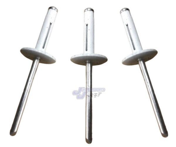 Large Head White Exploding Rivets Pop Rivet 25 ct. Tri-Fold Racing Fasteners