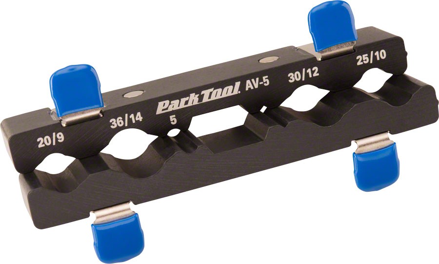 Park Tool AV-5 Axle/Spindle Vise Inserts - Precision Aluminum, Multi-Size Jaw