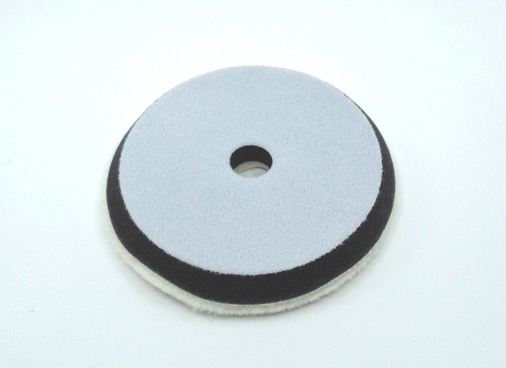 6" Hook & Loop WHITE 100% WOOL Mini Buffing Pad for HEAVY CUTTING