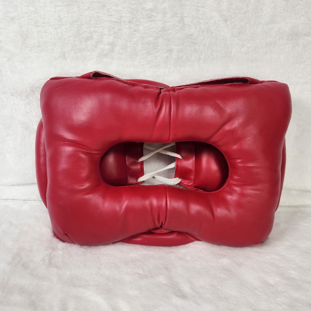Boxing Training Face Protector Head Gear Padded Pad Red