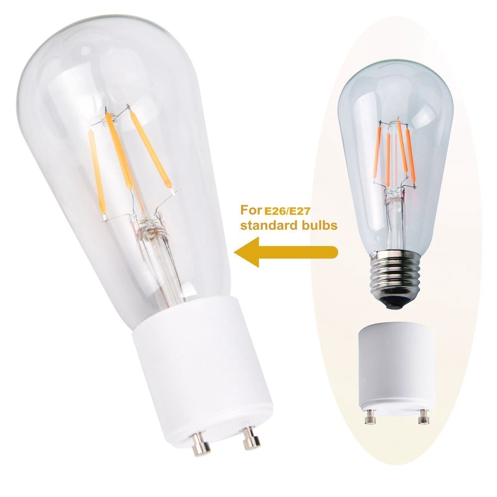 GU24 to E27 Adapter Bi-Pin to Medium Socket Edison Screw Base Convert