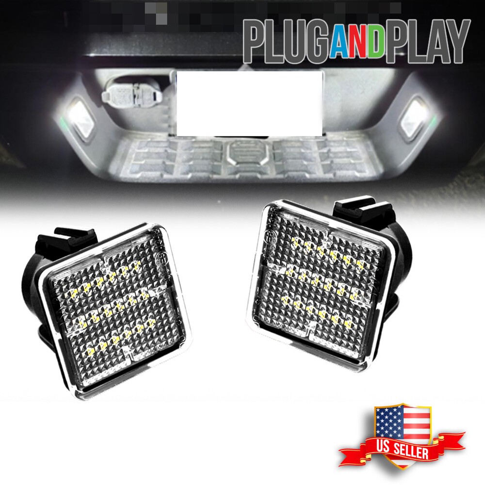 For 2016-22 Toyota Tacoma/14-22 Tundra Full LED Black License Plate Lights Lamps