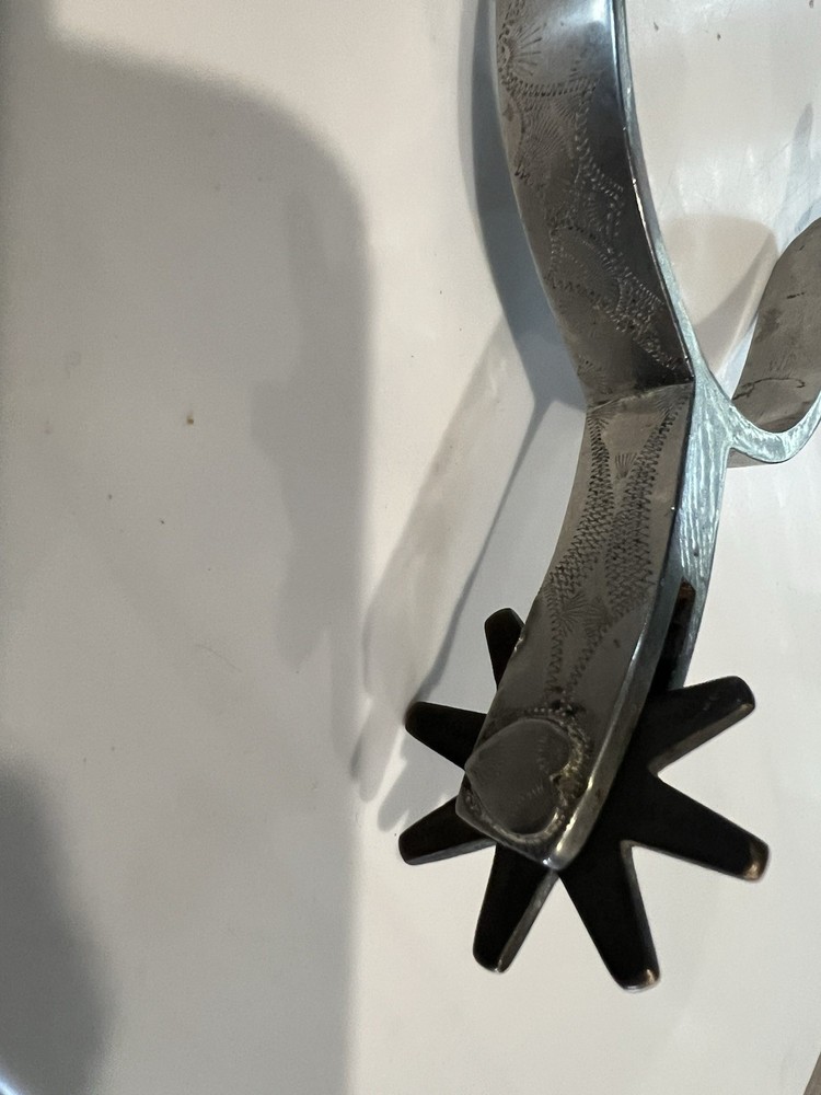 Antique Custom Western Boot Spurs Engraved
