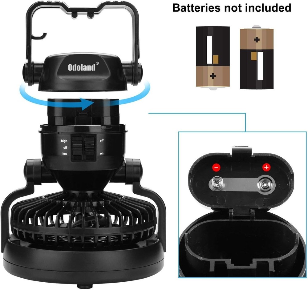 Multi-Functional LED Lantern with Ceiling Fan for Camping - Lightweight Design
