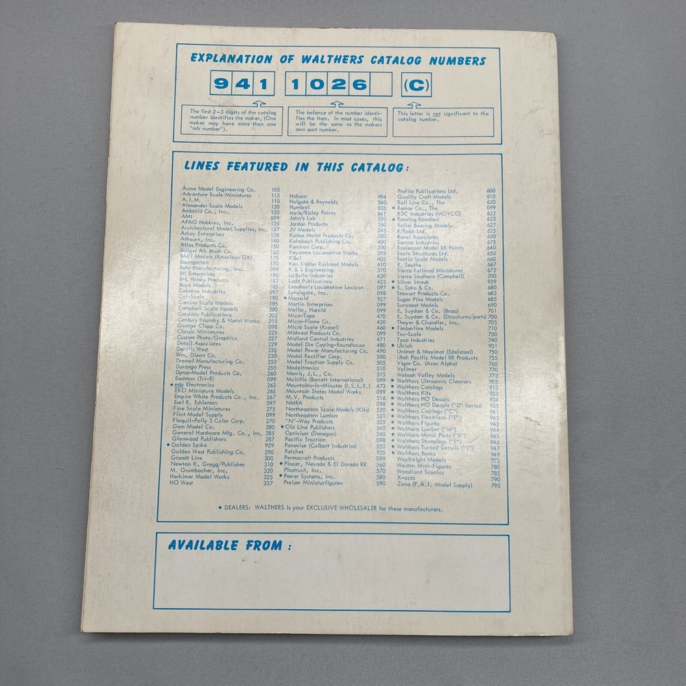 Walthers HO Scale Model Railroad Catalog 1976 Craft Train Reference Manual