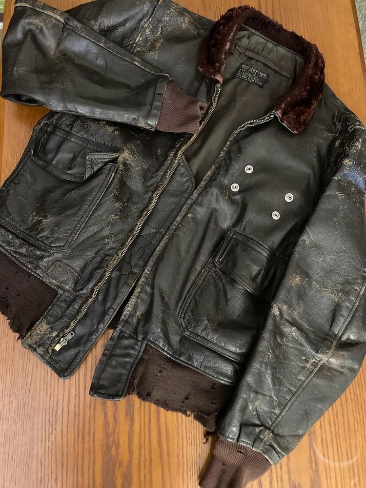 Vietnam Era Leather Flight Jacket. Size 44