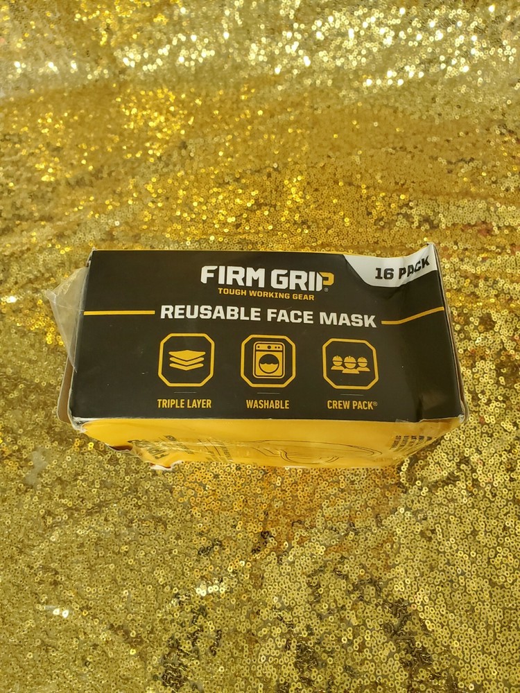 Firm Grip Face Masks Reusable Breathable Washable, One Size, 16 PACK