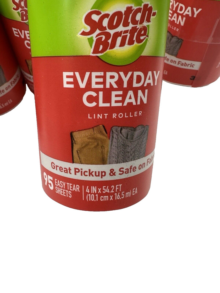 (5) Scotch-Brite Everyday Clean Lint Roller 70 Sheets Each